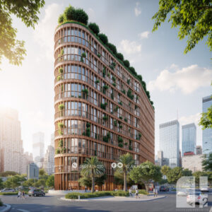 Phối cảnh concept kiến trúc tòa nhà TLD Hi-Tech Office do H2 Architects thiết kế