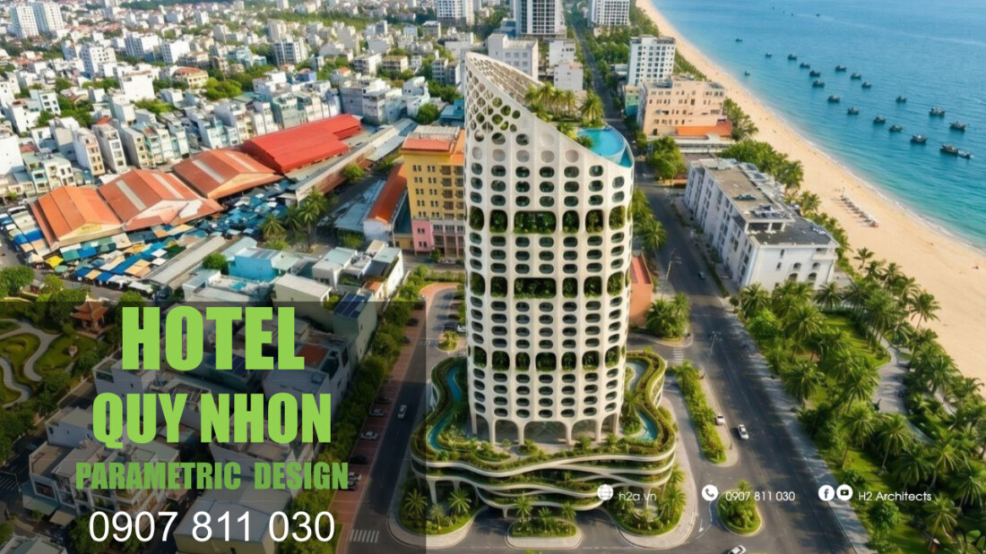 QUY NHƠN BOUTIQUE HOTEL – Thiết Kế Khách Sạn 4 Sao Tại Quy Nhơn Kiệt tác sinh thái ven biển mang dấu ấn kiến trúc tham số